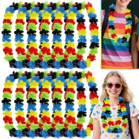 24 Pcs Hawaiian Leis Back To School Party Photo Booth Prop Tropical Flower Necklace Leis For First Day Of School Teacher Graduation Party Supplies Bea