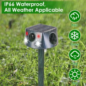 Temu & TK Self-pickup Order Solar-powered & Type-C Rechargeable Animal Repellent - Three ModesUltrasonic Buzzer  Vibration, IP66 Waterproof Rating, 22