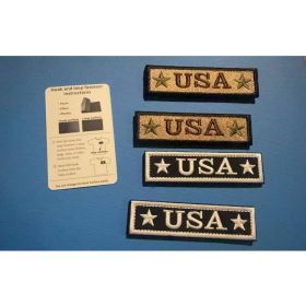 4 Pieces Embroidered USA Tactical Morale Fastener Hook&Loop Patch