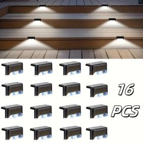 32/16 PCS Decorative Light Solar Energy Waterproof And Dustproof Light Source Sensing Suitable For Shopping Malls Guardrails Decks Stairs Gardens Cour (Option: Whitelights16PCS)