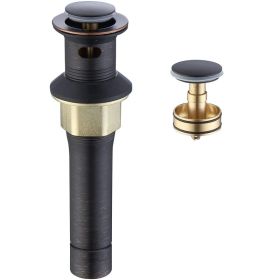 Pop-Up Drain Stainless Steel With Overflow Anti-Clogging For Vessel Sink Lavatory Vanity Sink Drain With Strainer Basket, Oil Rubbed Bronze (Option: 01)