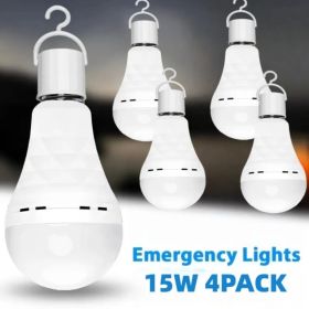 8PCS/4PCS Rechargeable LED Light Bulbs 80W Equivalent 1200mAh Battery Backup For Power Outages Emergency Use A19 Size E26/E27 Socket Portable Flashlig (Option: 4PCS)